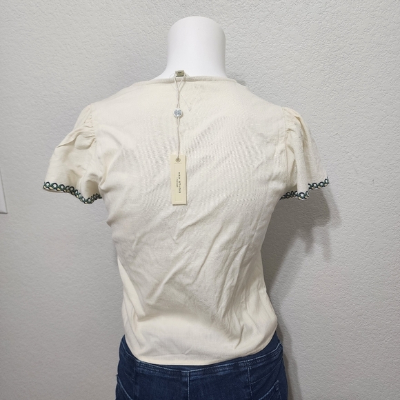 NWT Max Studio London Cream Boho Top Size XS - Picture 6 of 11